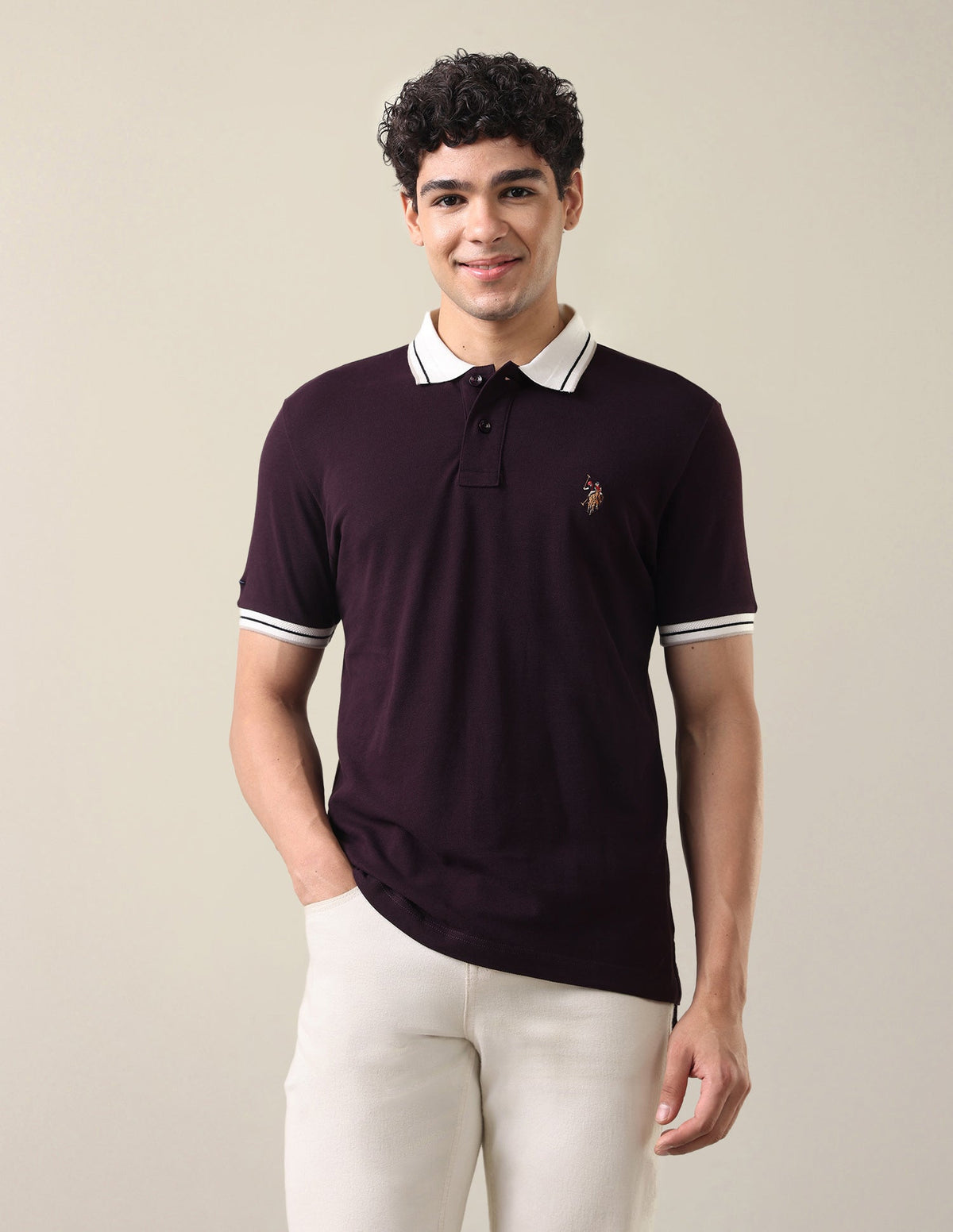 Solid Slim Fit Polo Shirt USP0