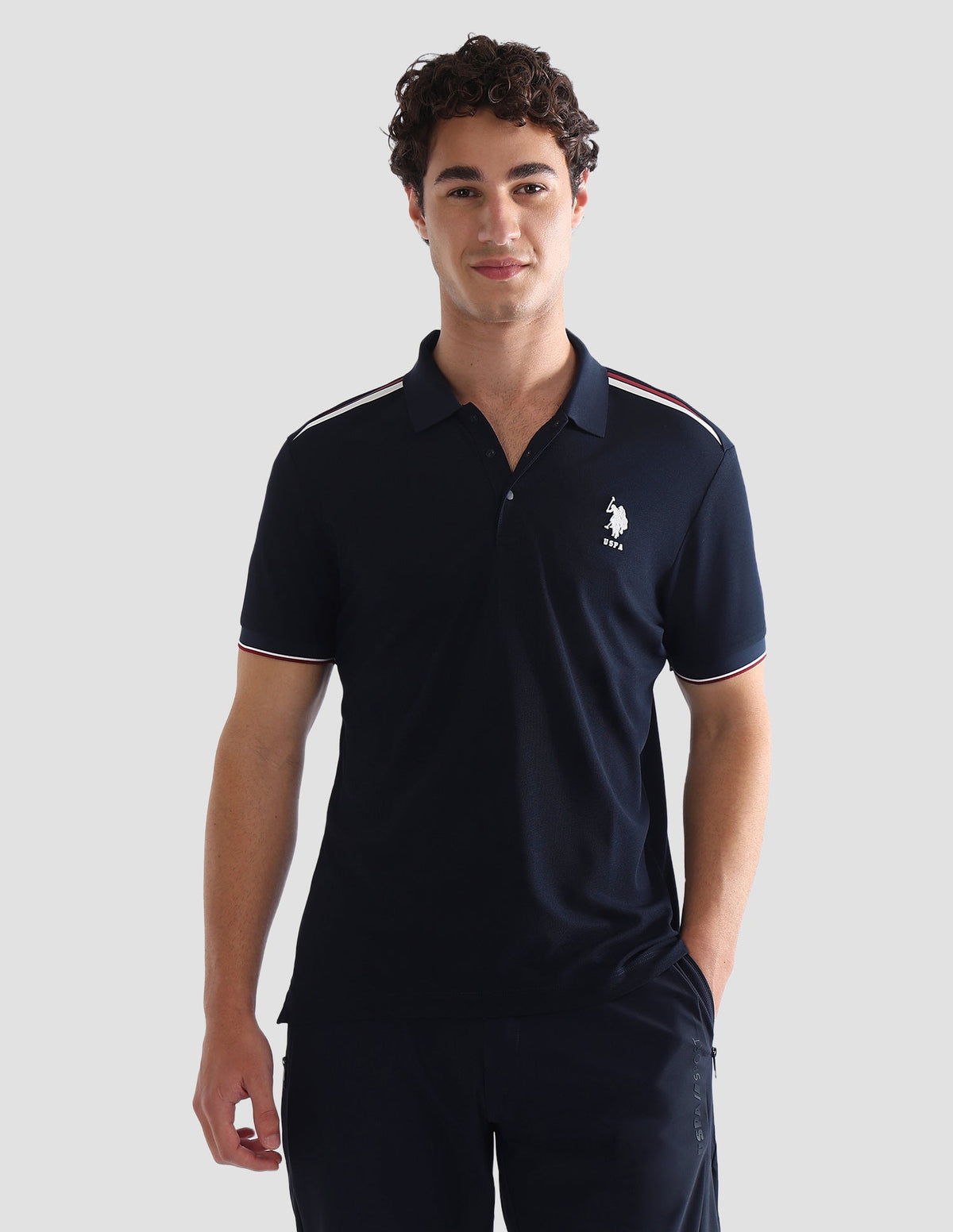 Solid Slim Fit Active Polo Shirt USP0