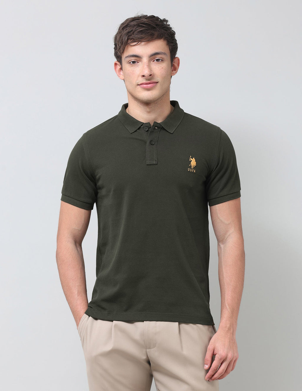 Solid Slim Fit Polo Shirt USP0