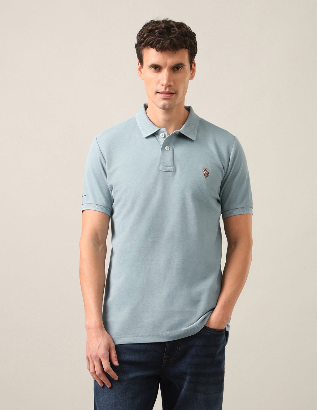Solid Slim Fit Polo Shirt USP0