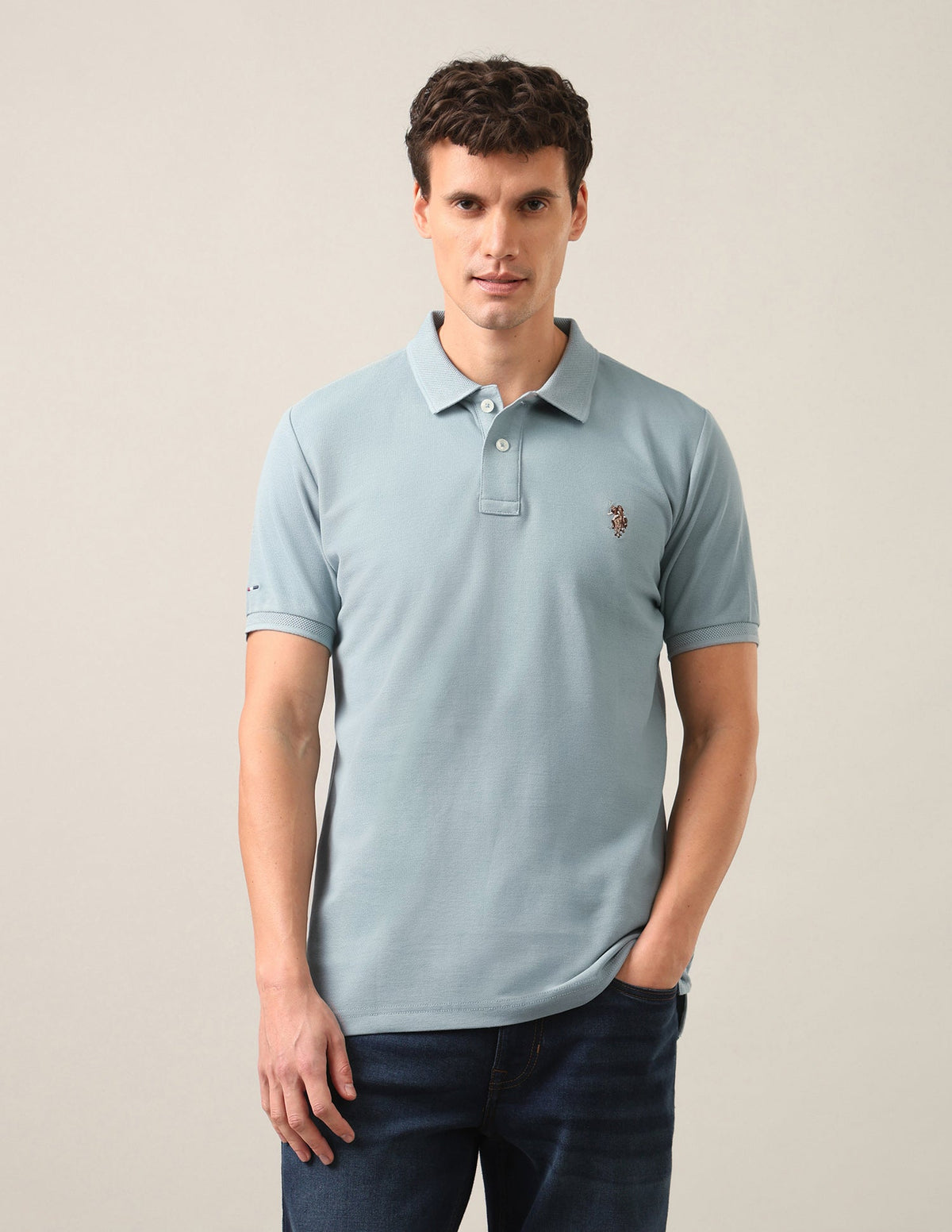 Solid Slim Fit Polo Shirt USP0