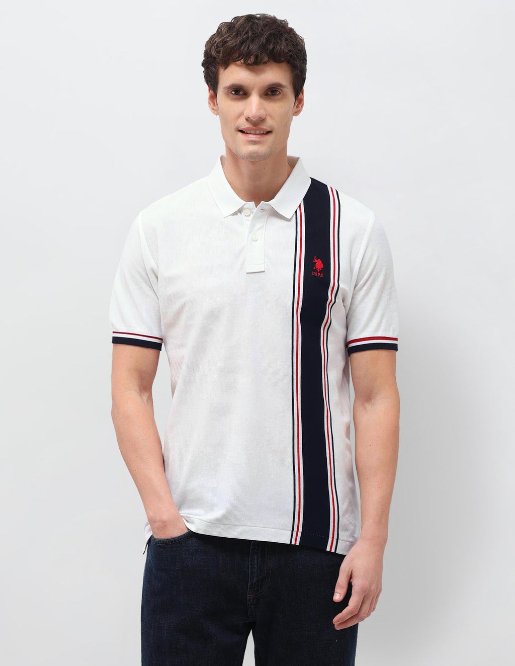 Vertical Striped Slim Fit Polo Shirt USP0