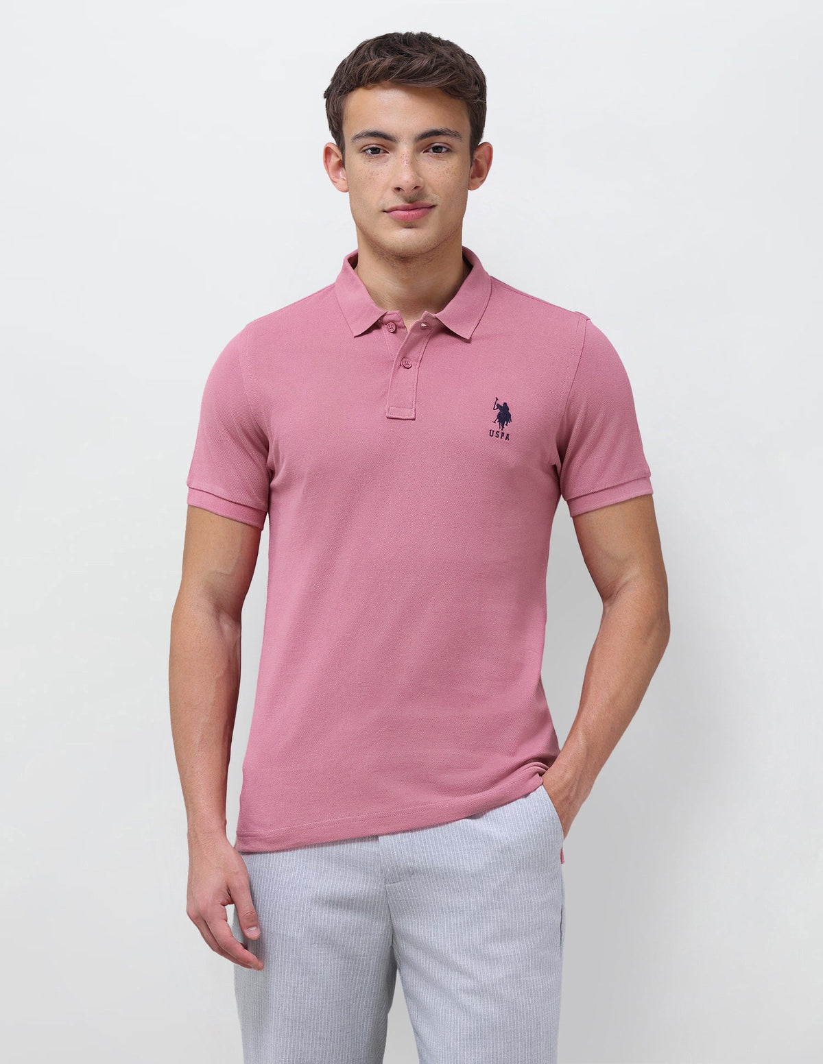 Solid Slim Fit Polo Shirt USP0