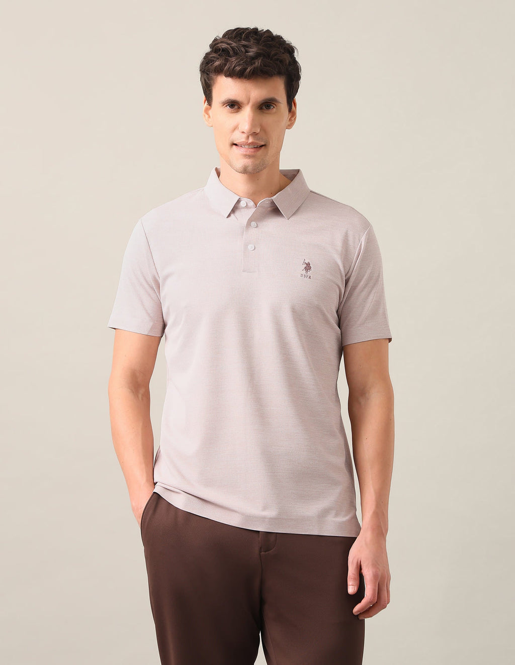 Solid Slim Fit Polo Shirt USP0