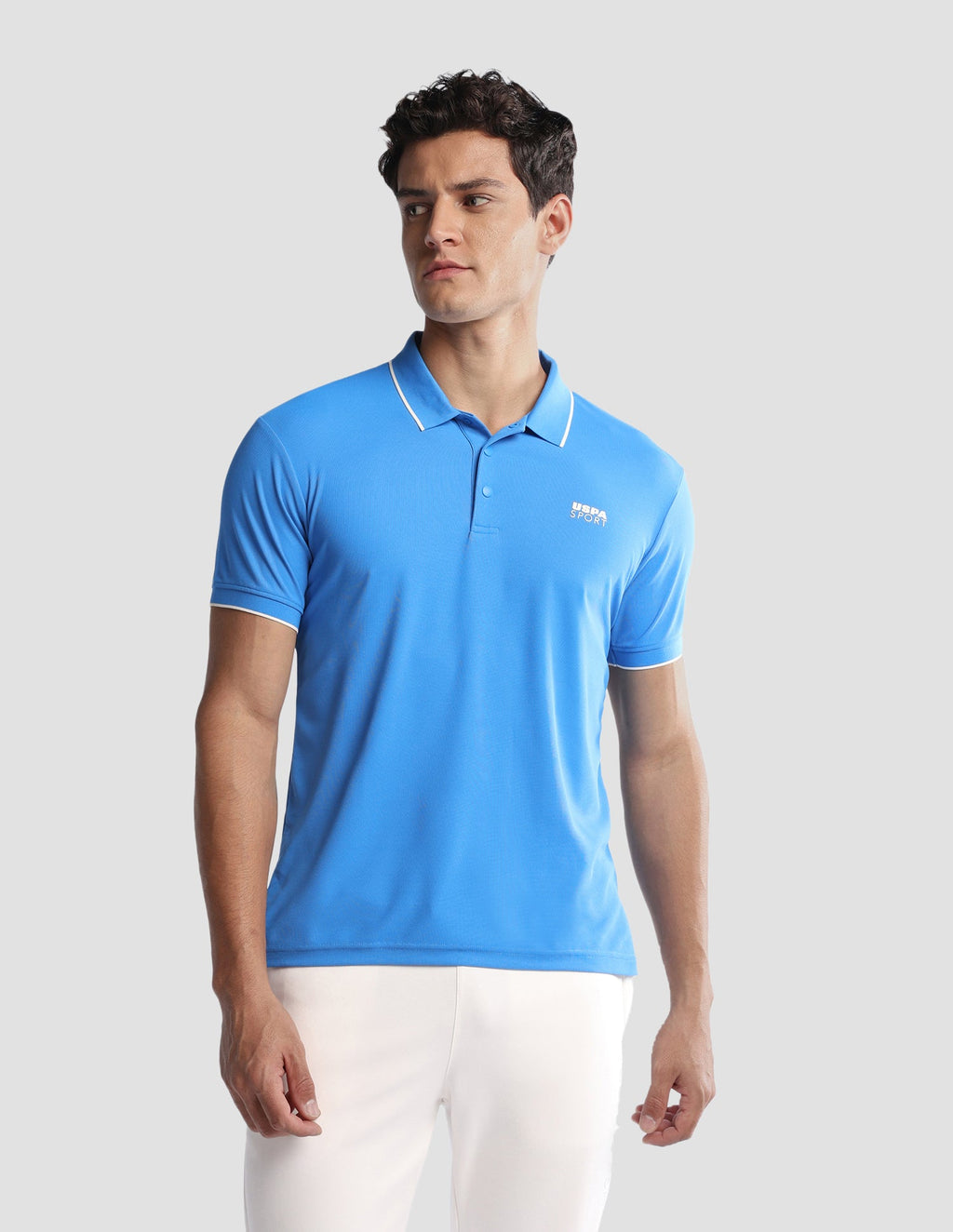 Solid Regular Fit Active Polo Shirt USP0