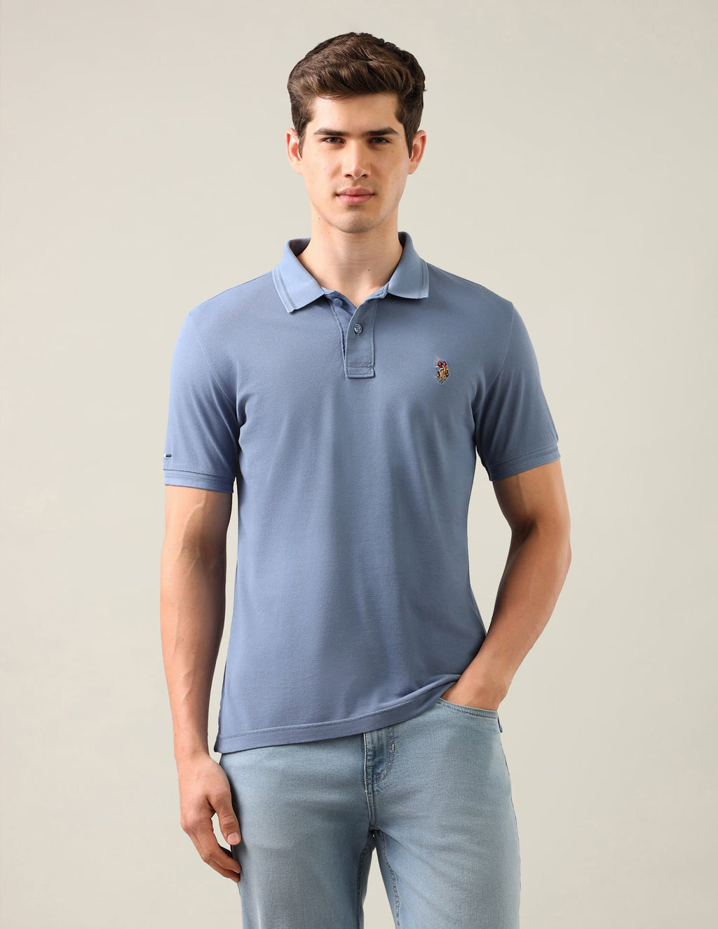 Solid Slim Fit Polo Shirt USP0
