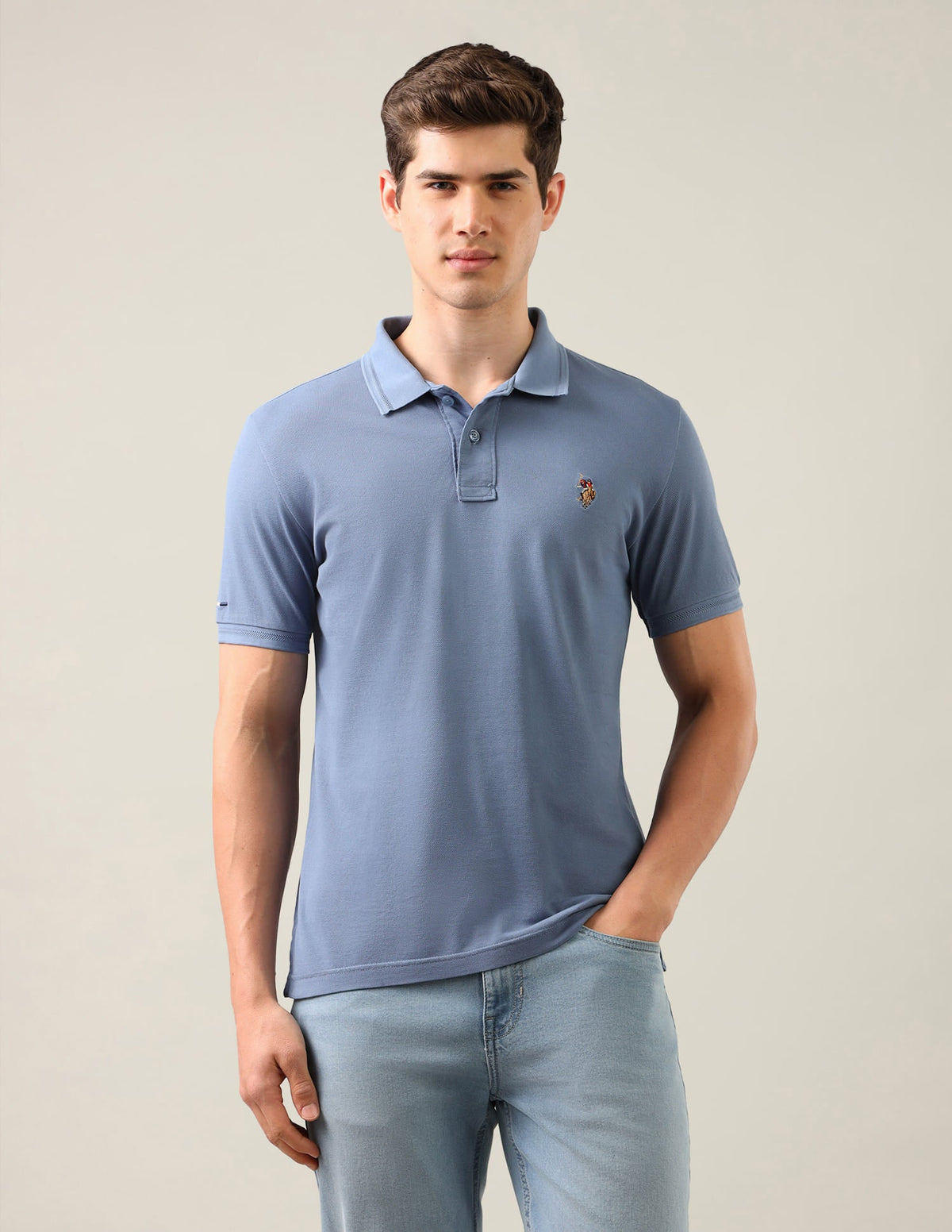 Solid Slim Fit Polo Shirt USP0
