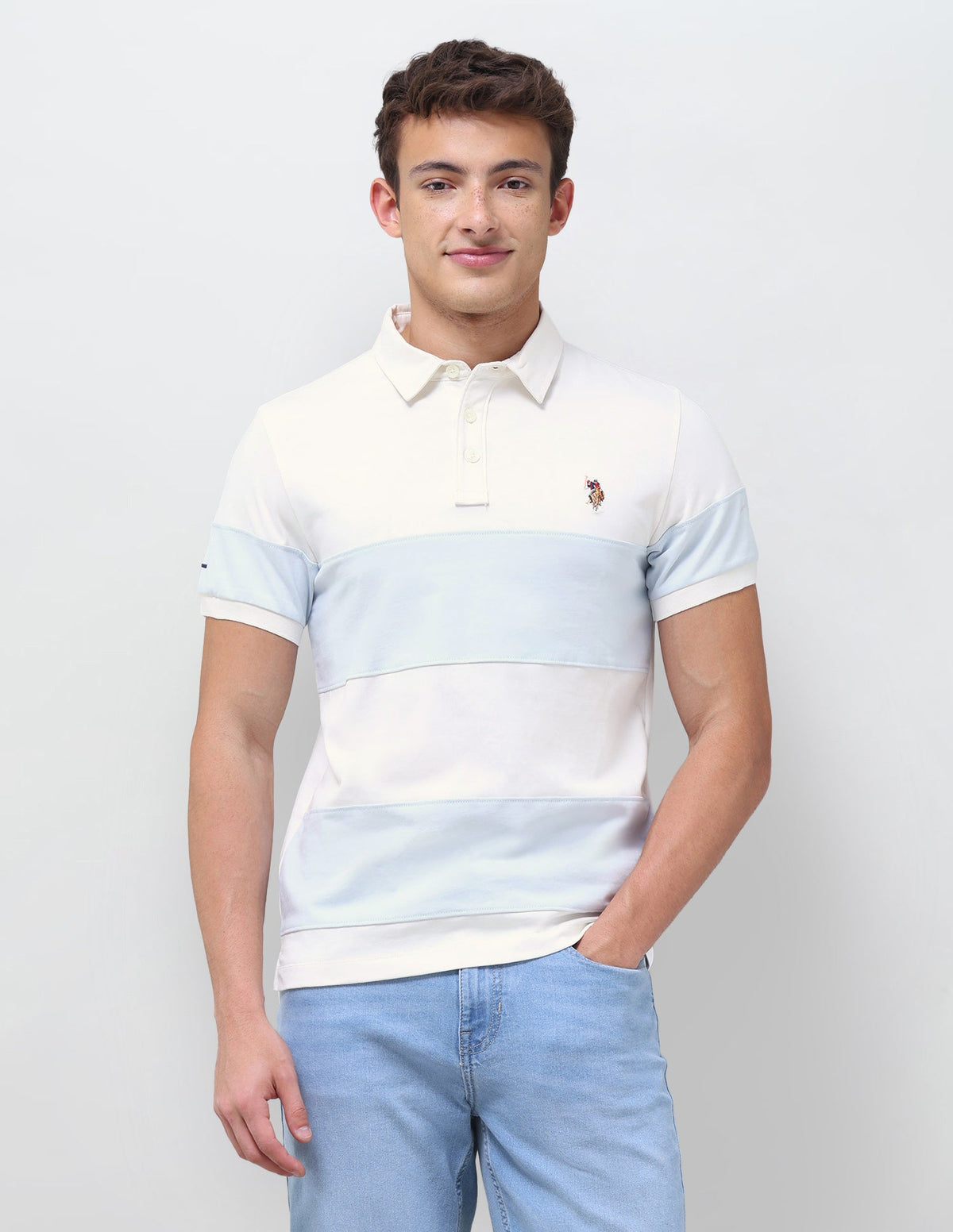 Colourblocked Slim Fit Polo Shirt USP0