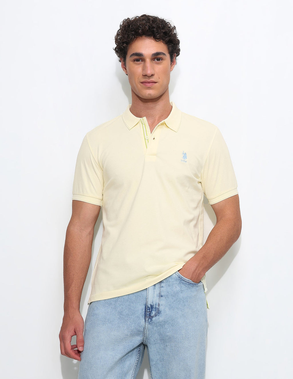 Solid Slim Fit Polo Shirt USP0