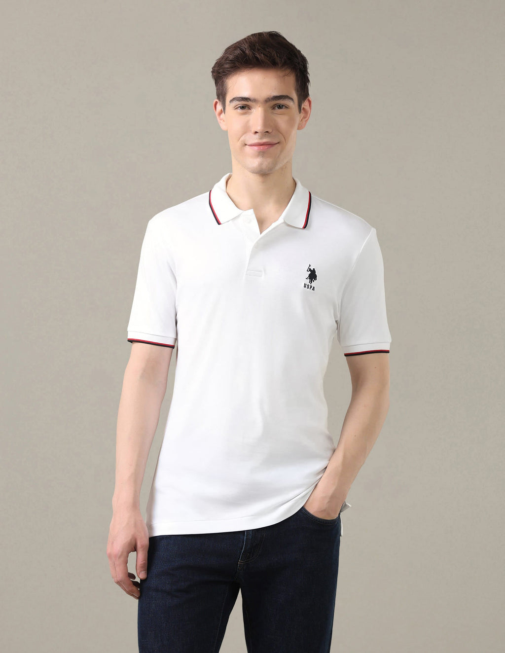 Solid Slim Fit Polo Shirt USP0