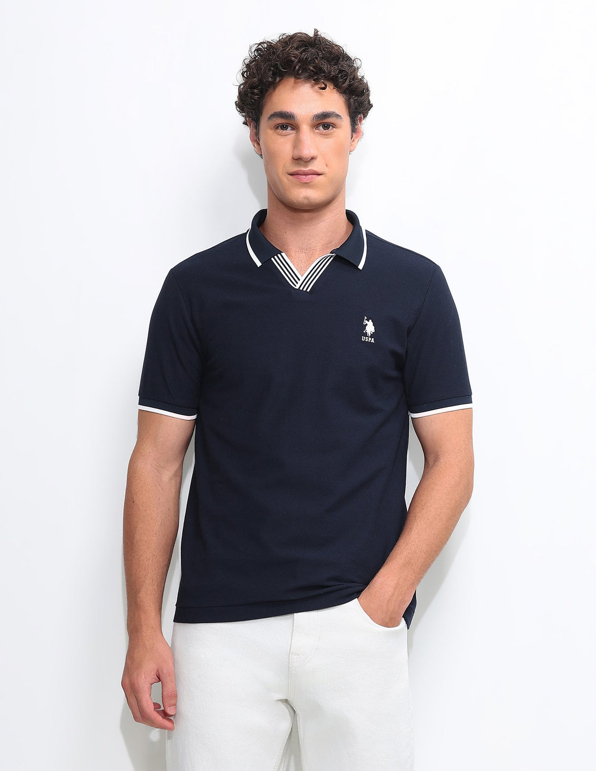 Solid Slim Fit Polo Shirt USP0