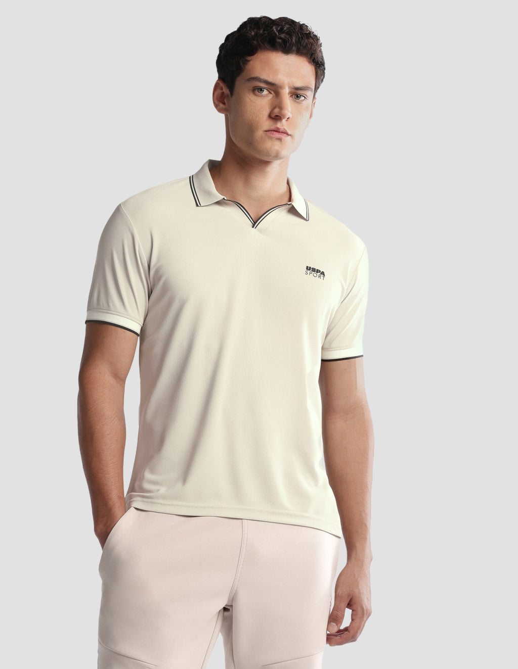 Solid Regular Fit Active Polo Shirt USP0