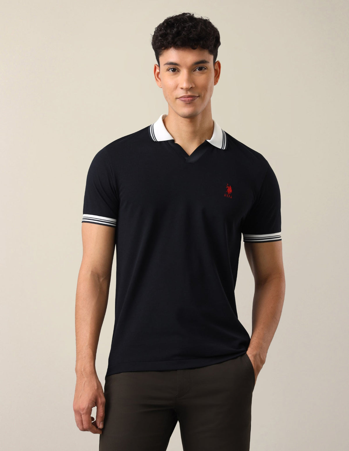 Solid Slim Fit Polo Shirt USP0