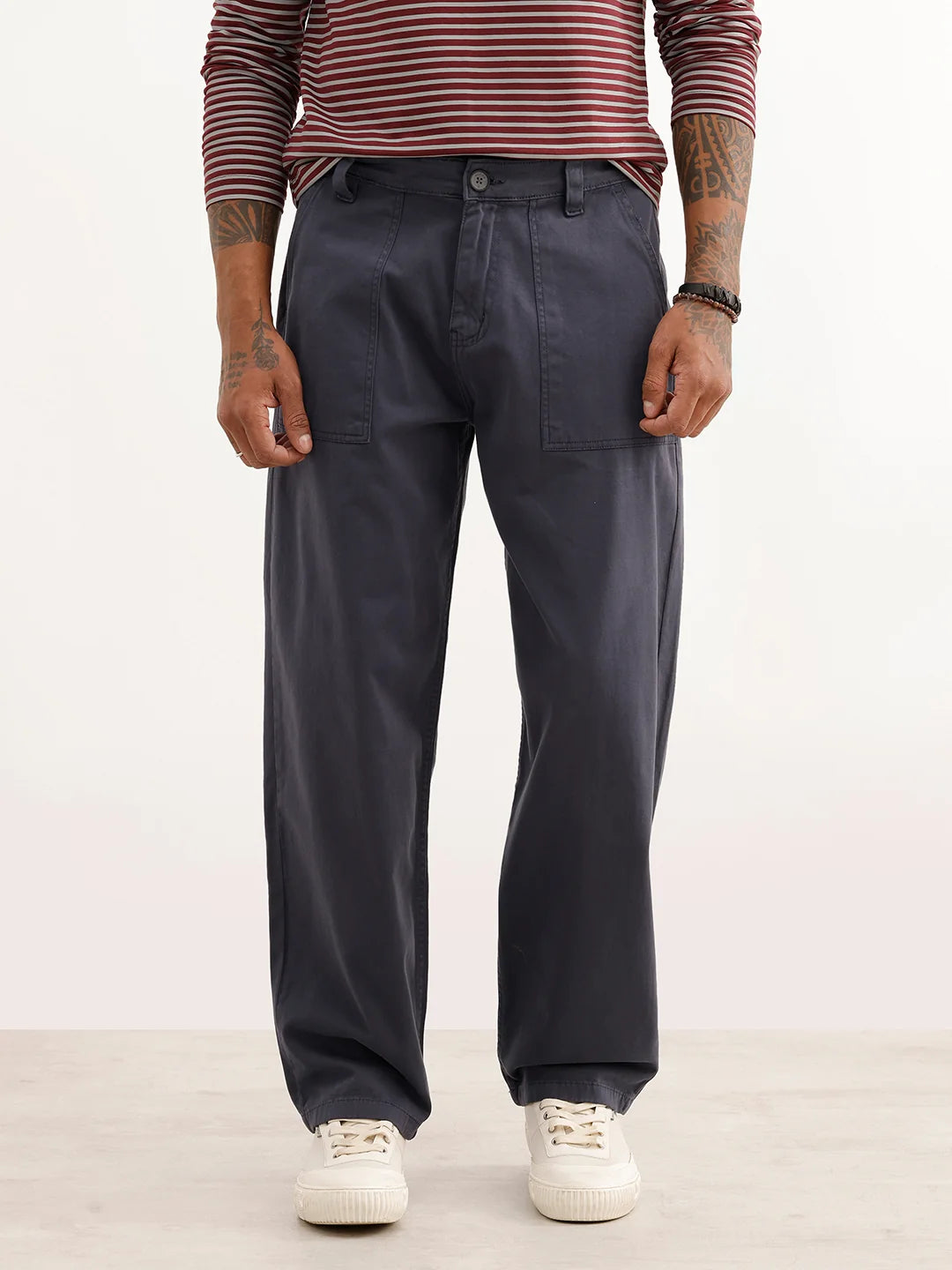 Solid Loose Fit Trouser | Dark Grey