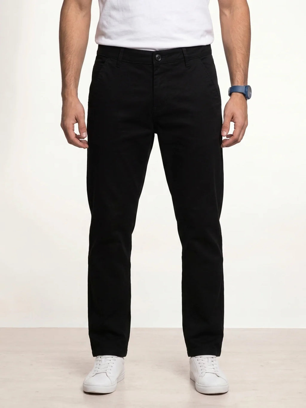 Solid Regular Fit Trouser | Black