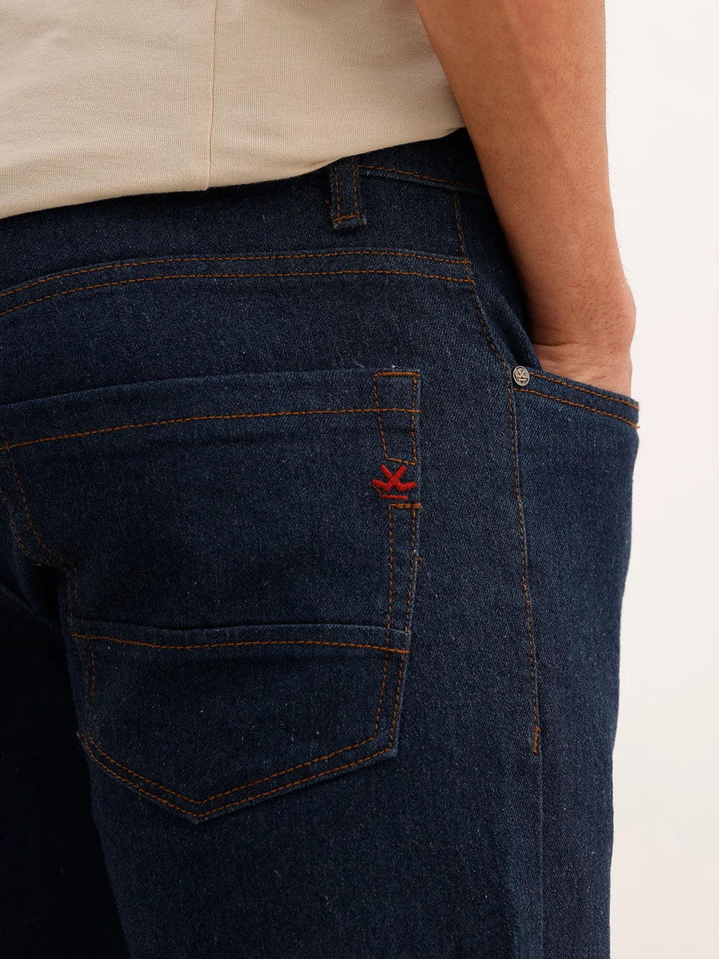Solid Slim Fit Denim Jeans | Dark Blue