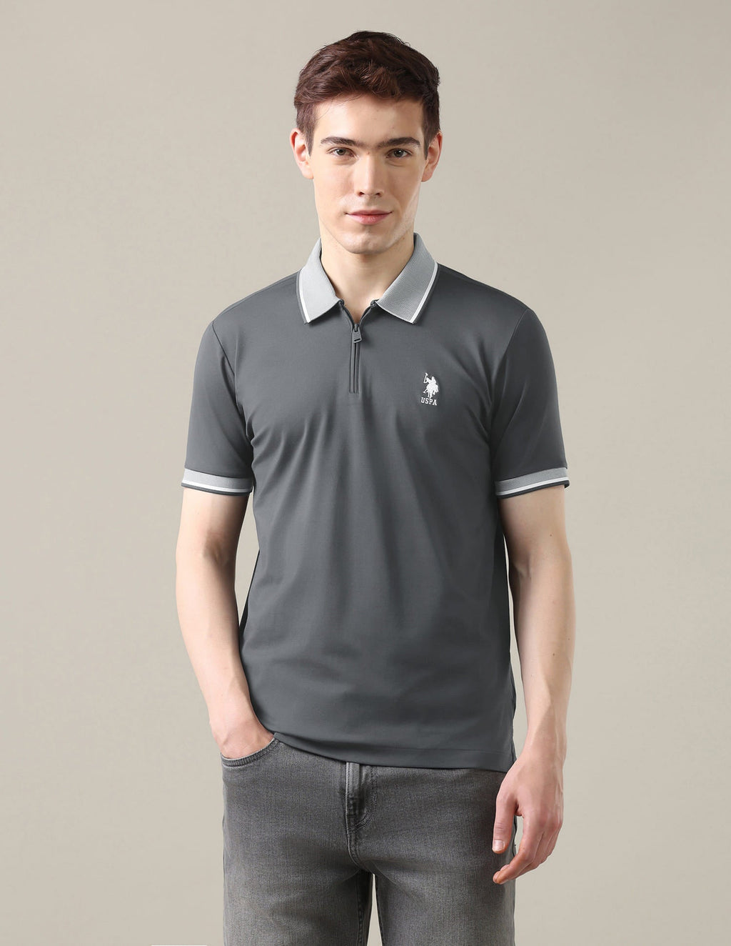 Solid Slim Fit Polo Shirt USP0