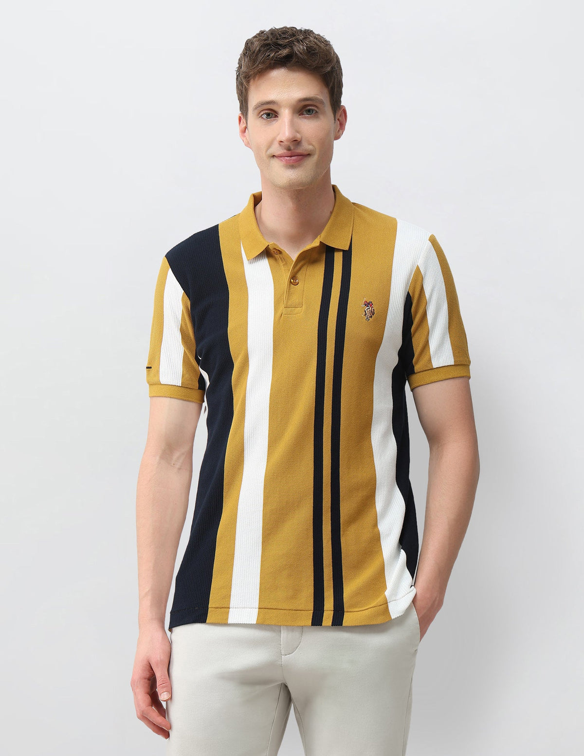 Vertical Striped Slim Fit Polo Shirt USP0