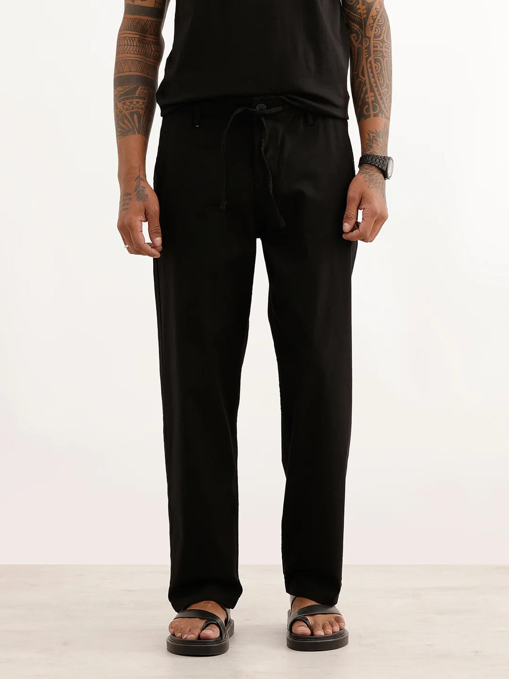Solid Loose Fit Trouser | Black