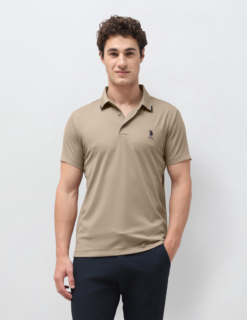 Slim Fit Solid Polo Shirt USP0