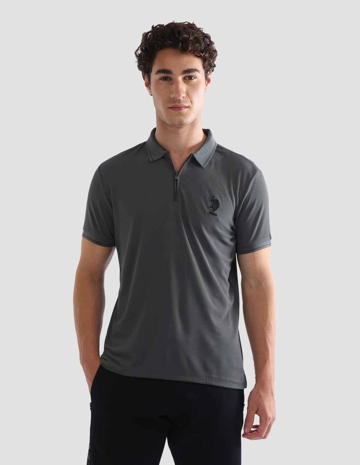 Solid Slim Fit Active Polo Shirt USP0