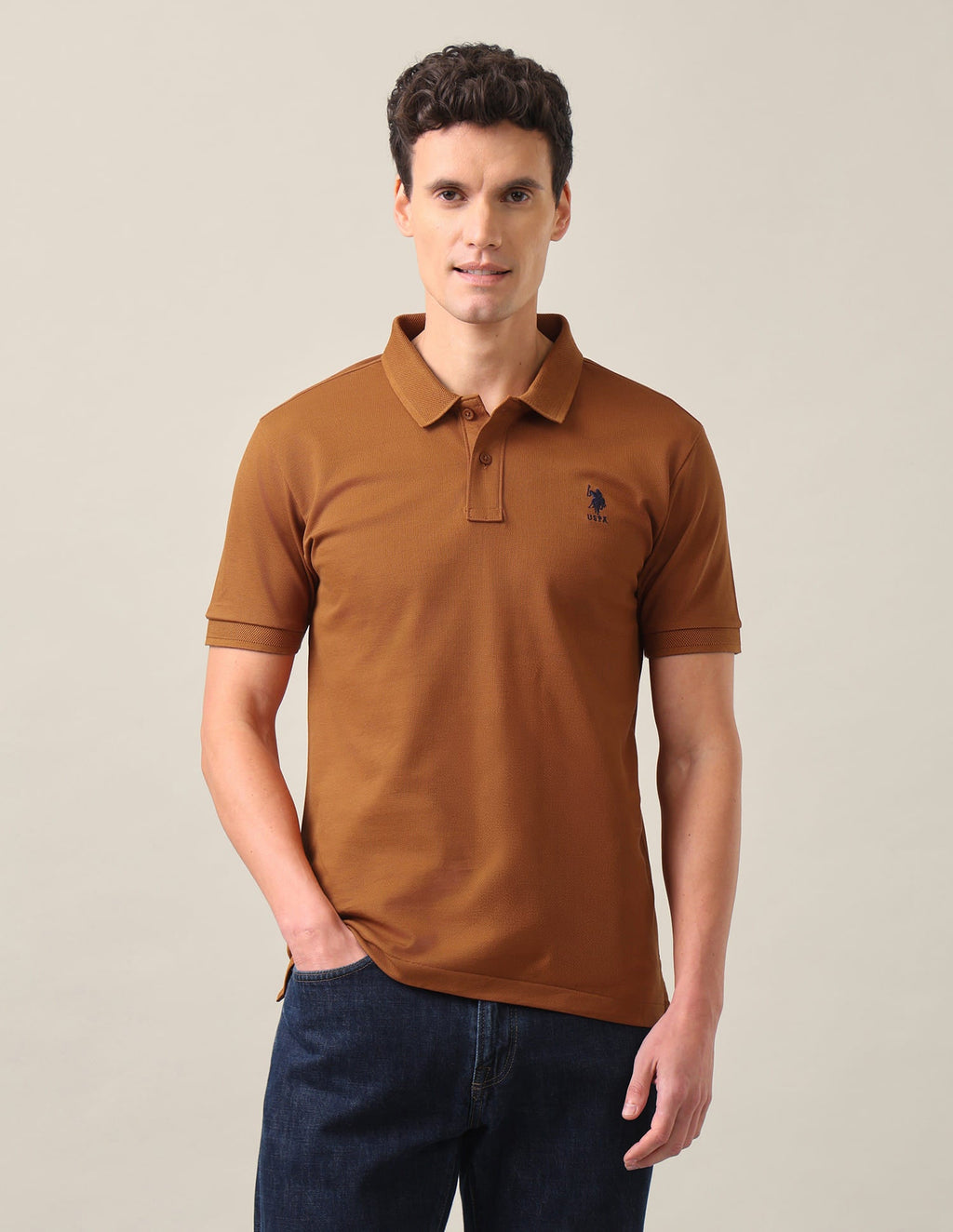 Graphic Printed Slim Fit Polo Shirt USP0