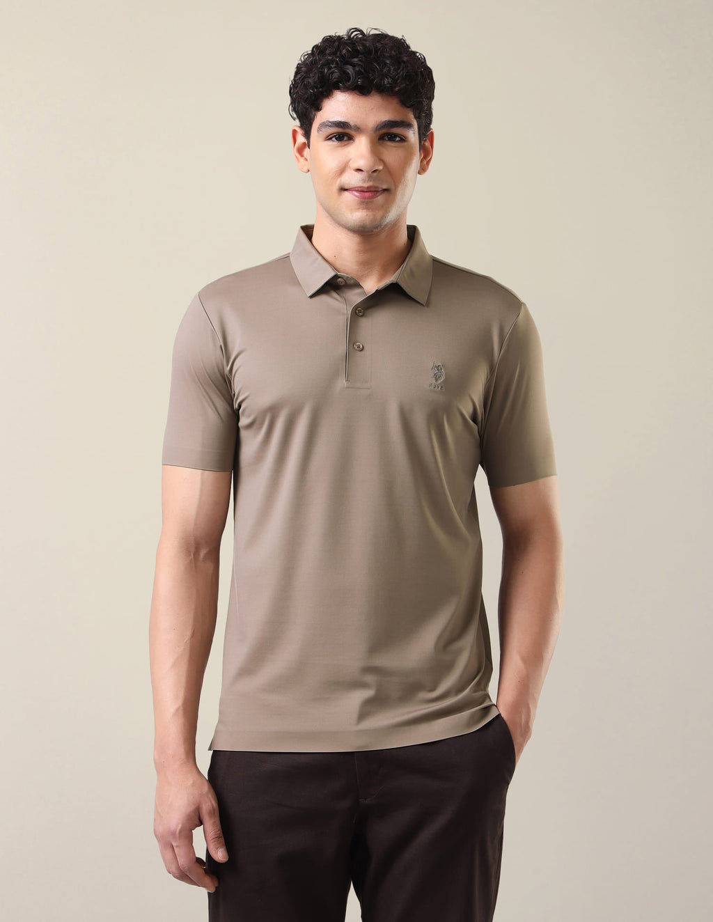 Solid Slim Fit Polo Shirt USP0
