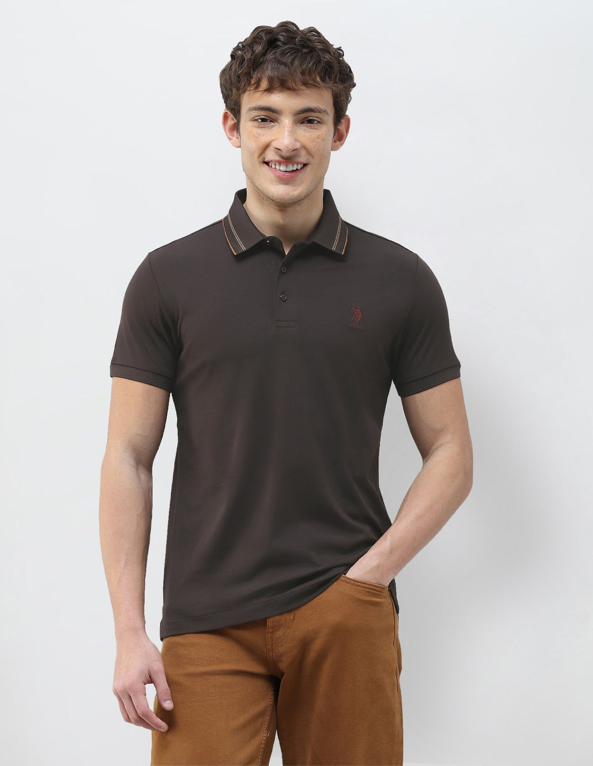 Solid Slim Fit Polo Shirt USP0