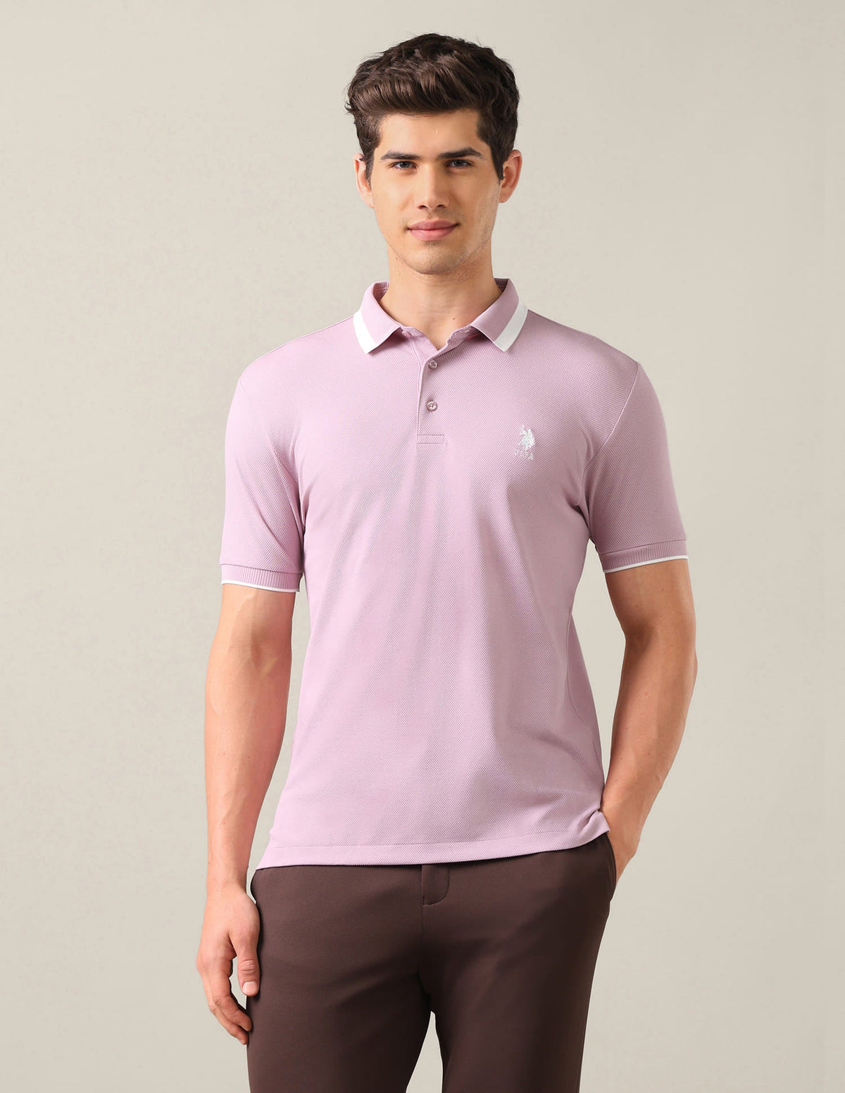 Solid Slim Fit Polo Shirt USP0
