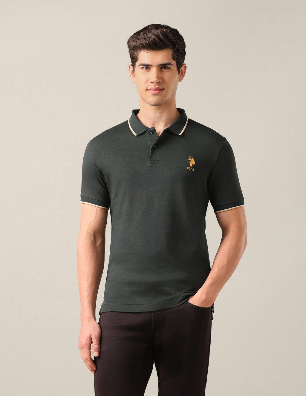 Solid Slim Fit Polo Shirt USP0