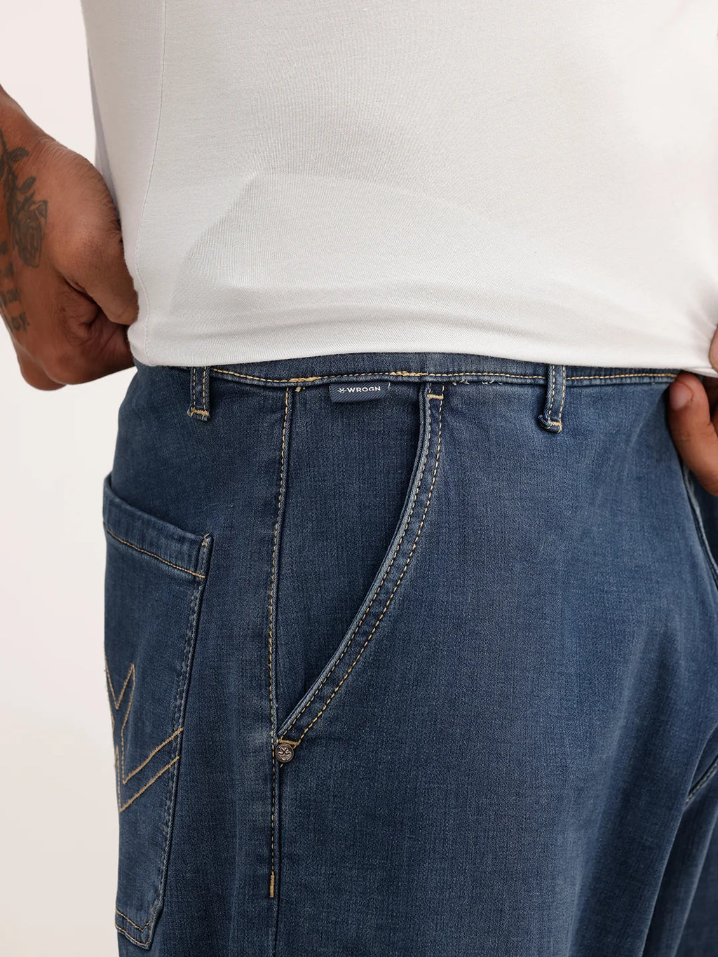 Solid Loose Fit Denim Jeans | Blue