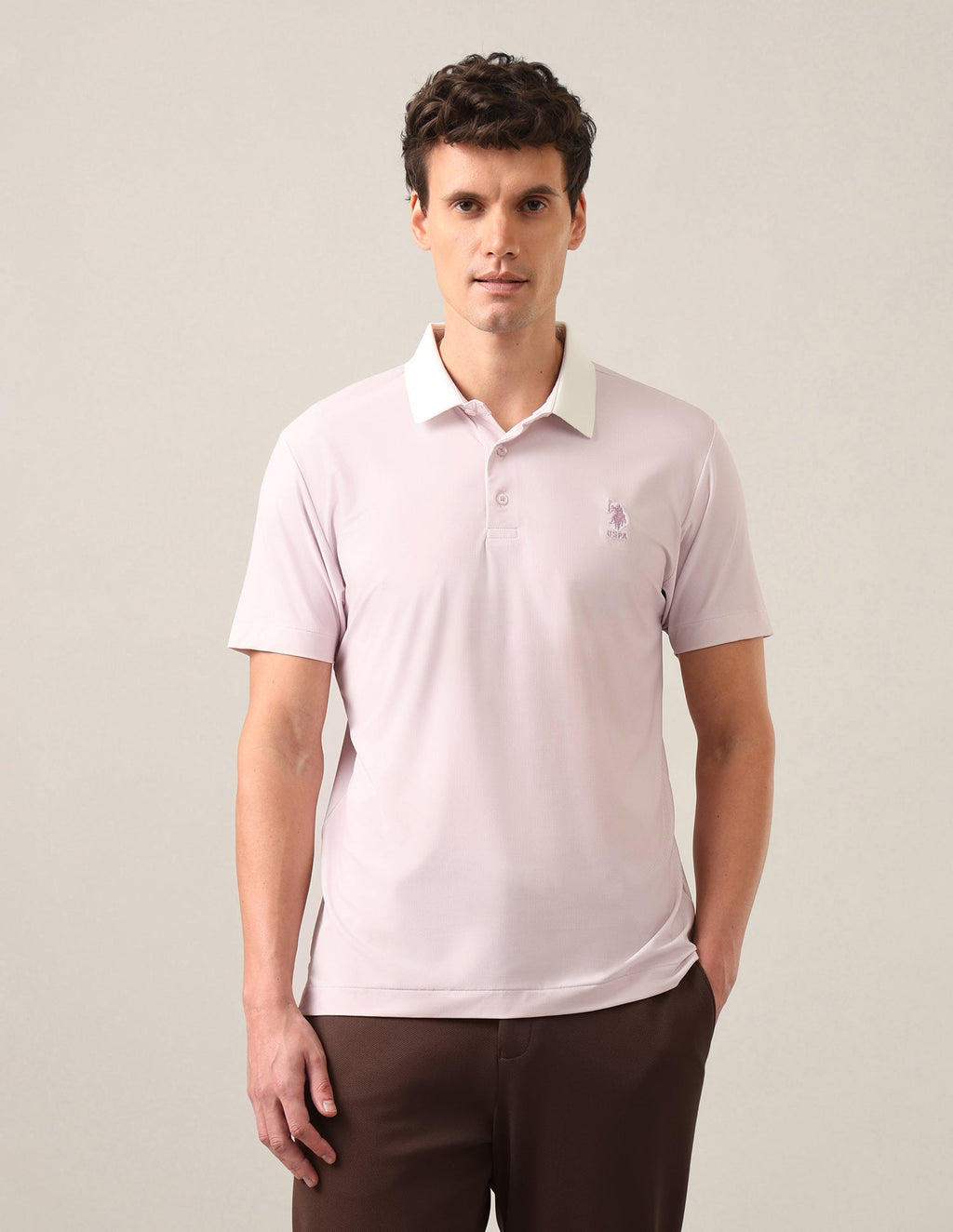 Solid Slim Fit Polo Shirt USP0