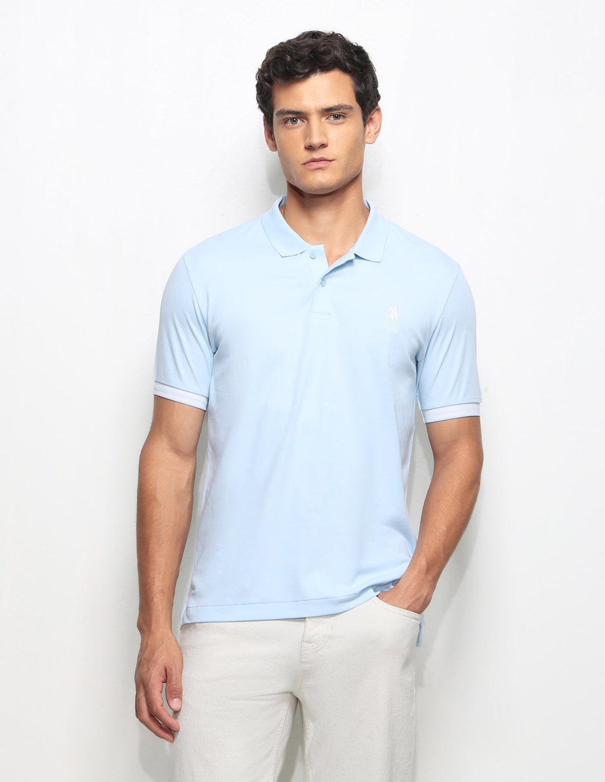 Solid Slim Fit Polo Shirt USP0
