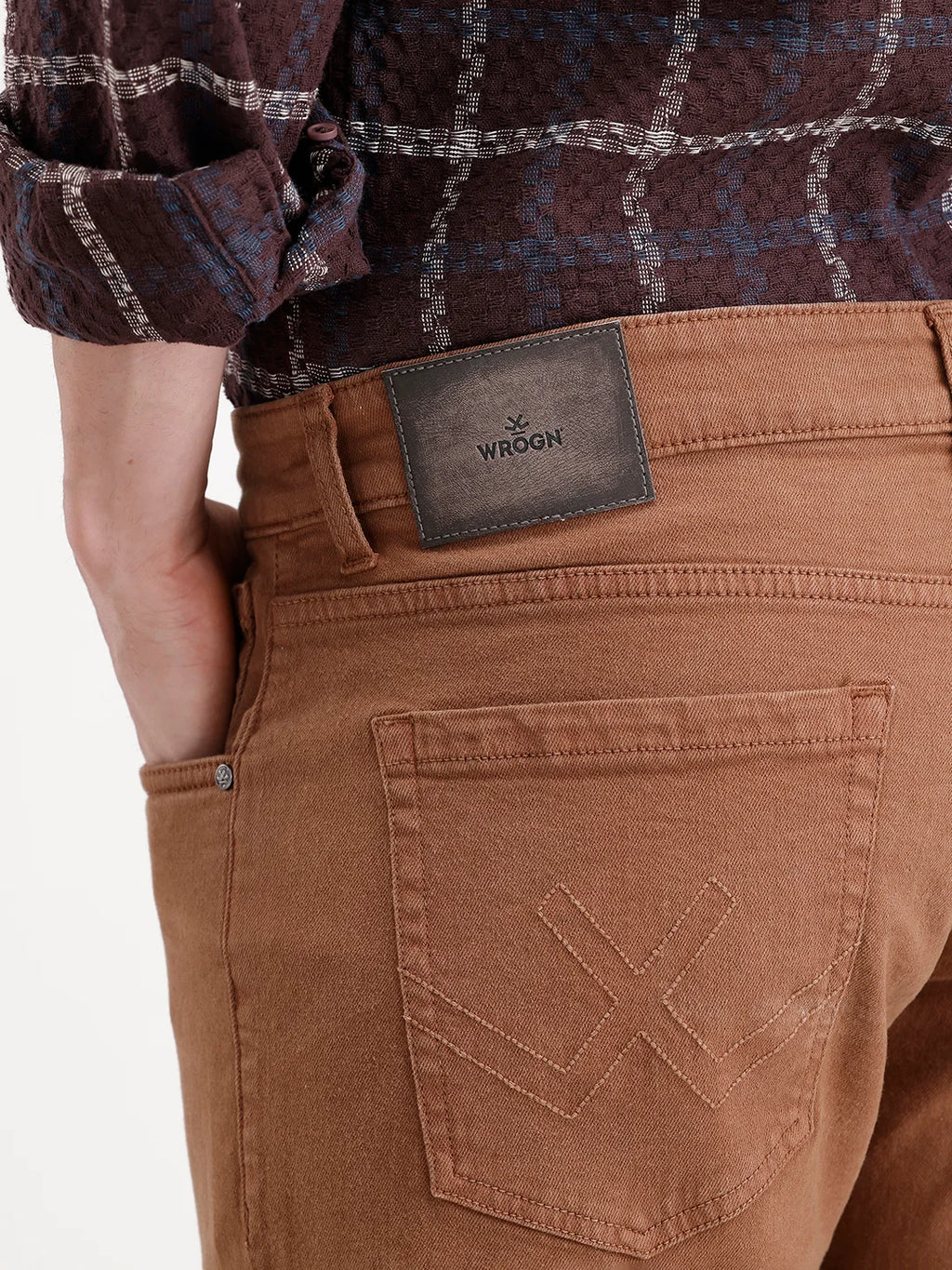 Solid Slim Fit Denim Jeans | Brown