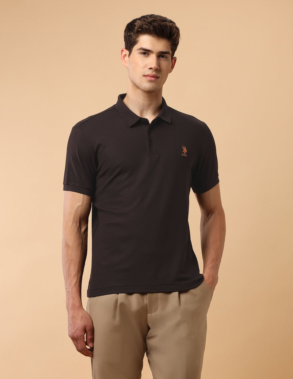 Solid Slim Fit Polo Shirt USP0