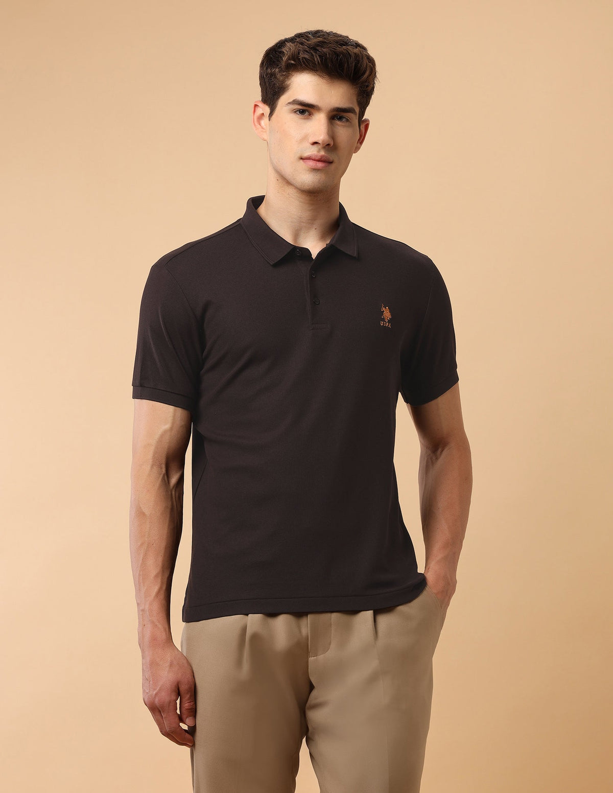 Solid Slim Fit Polo Shirt USP0