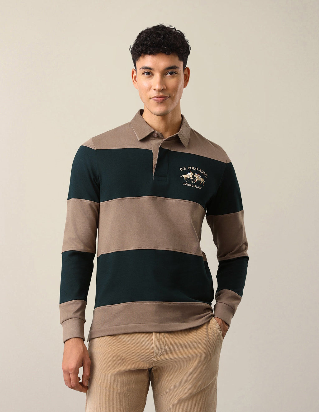 Horizontal Striped Slim Fit Polo Shirt USP0