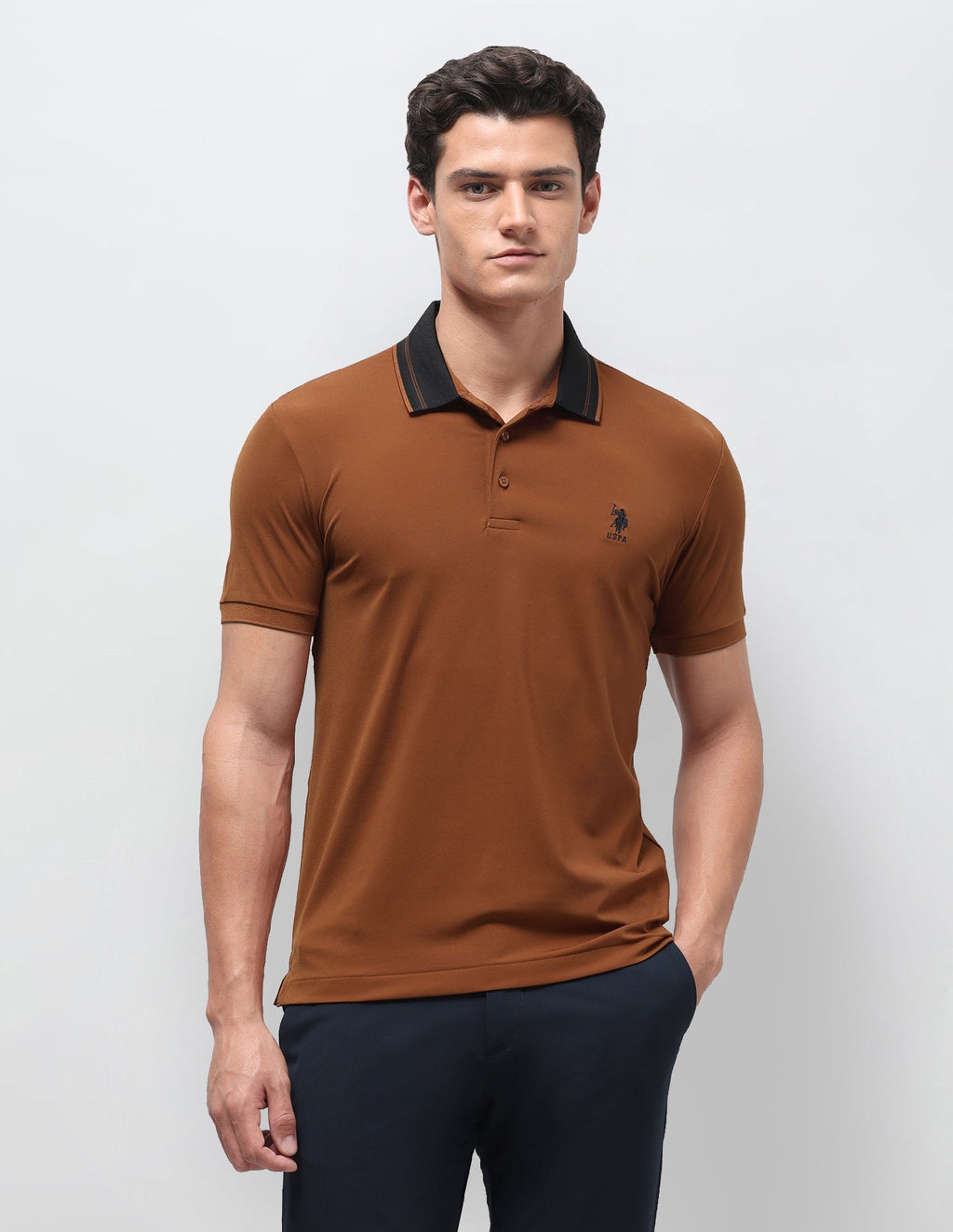 Solid Slim Fit Polo Shirt USP0