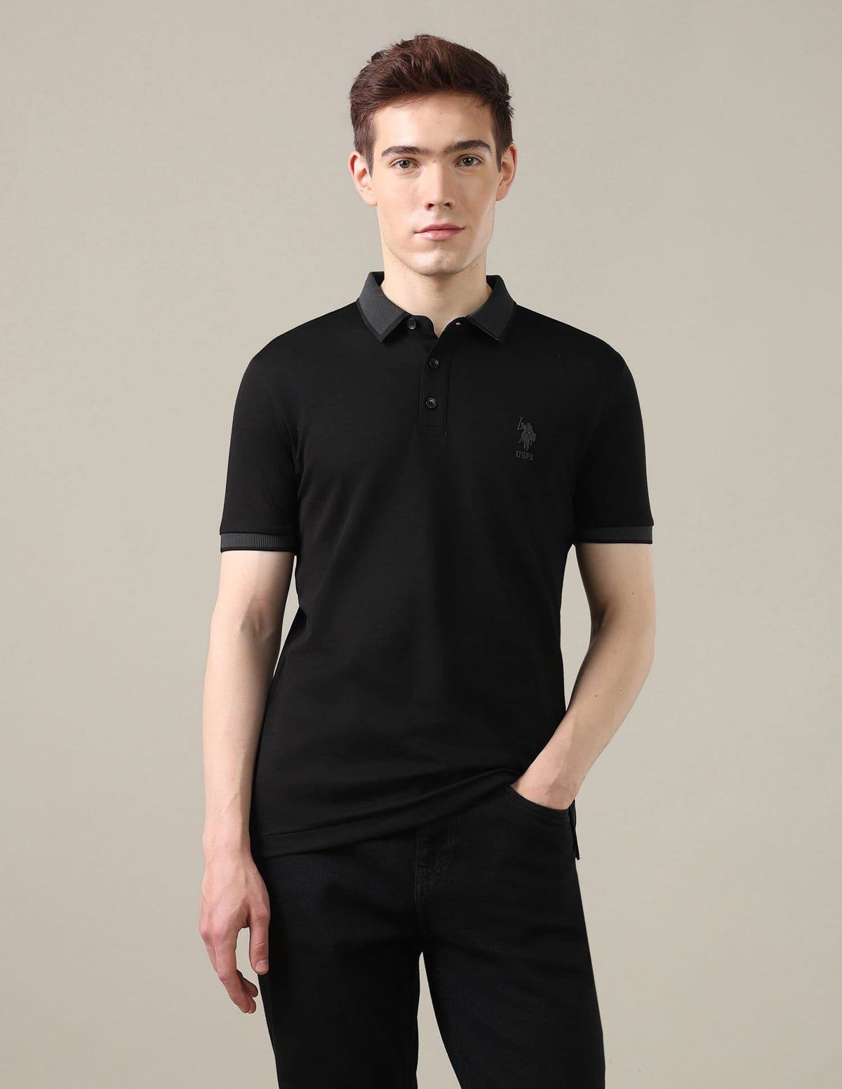 Solid Slim Fit Polo Shirt USP0