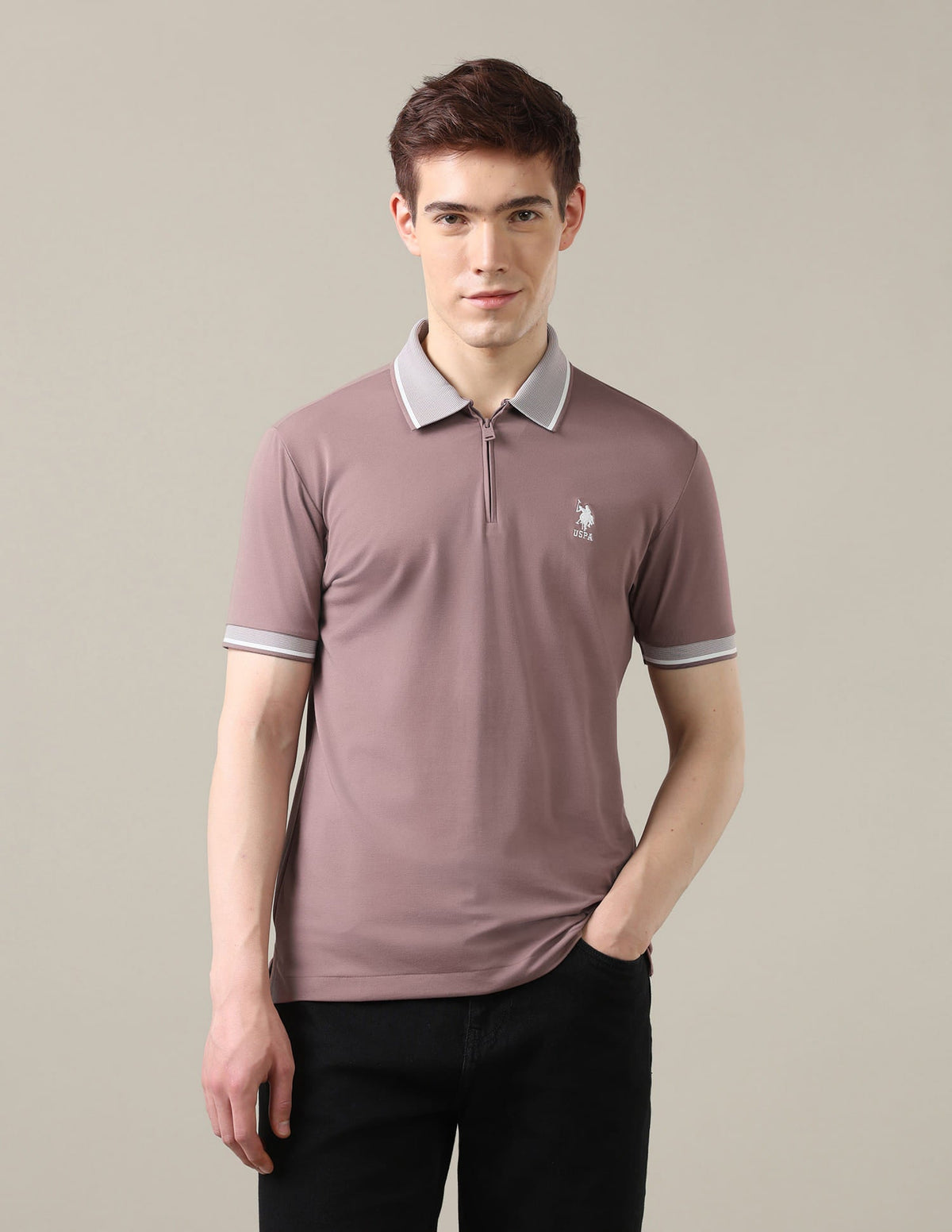 Solid Slim Fit Polo Shirt USP0
