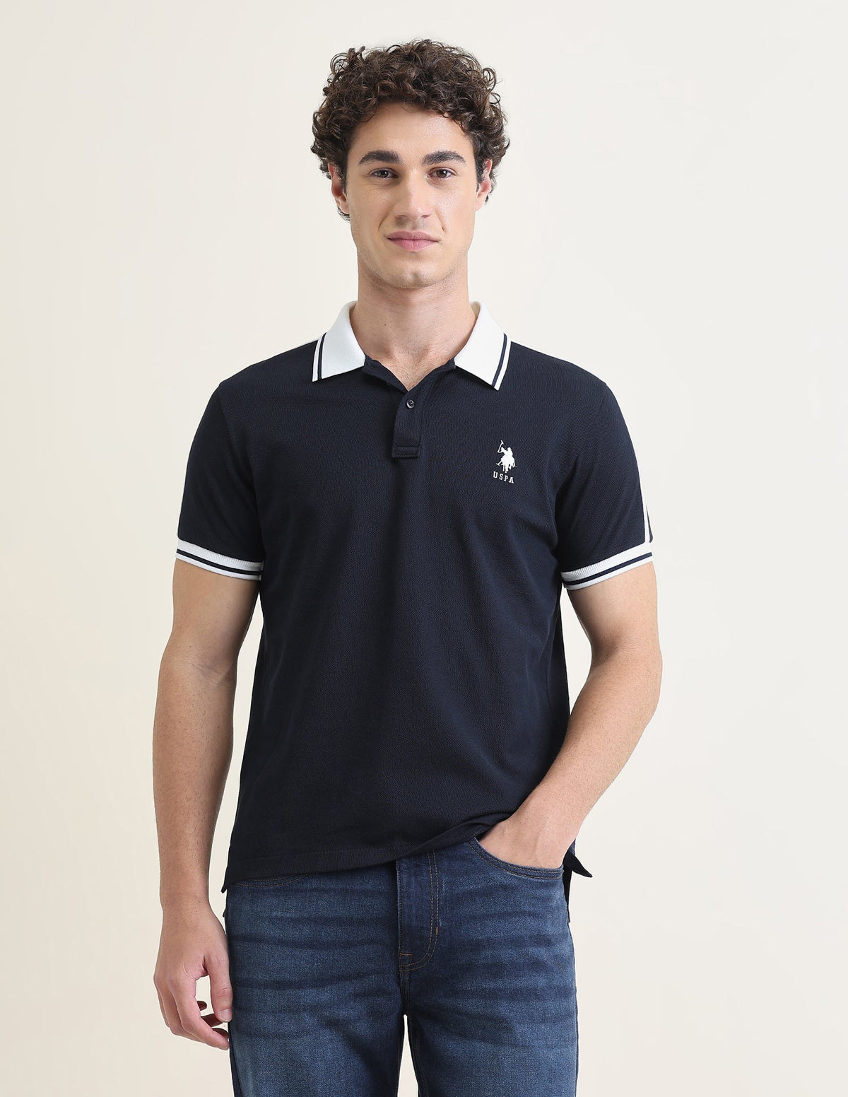 Solid Slim Fit Polo Shirt USP0