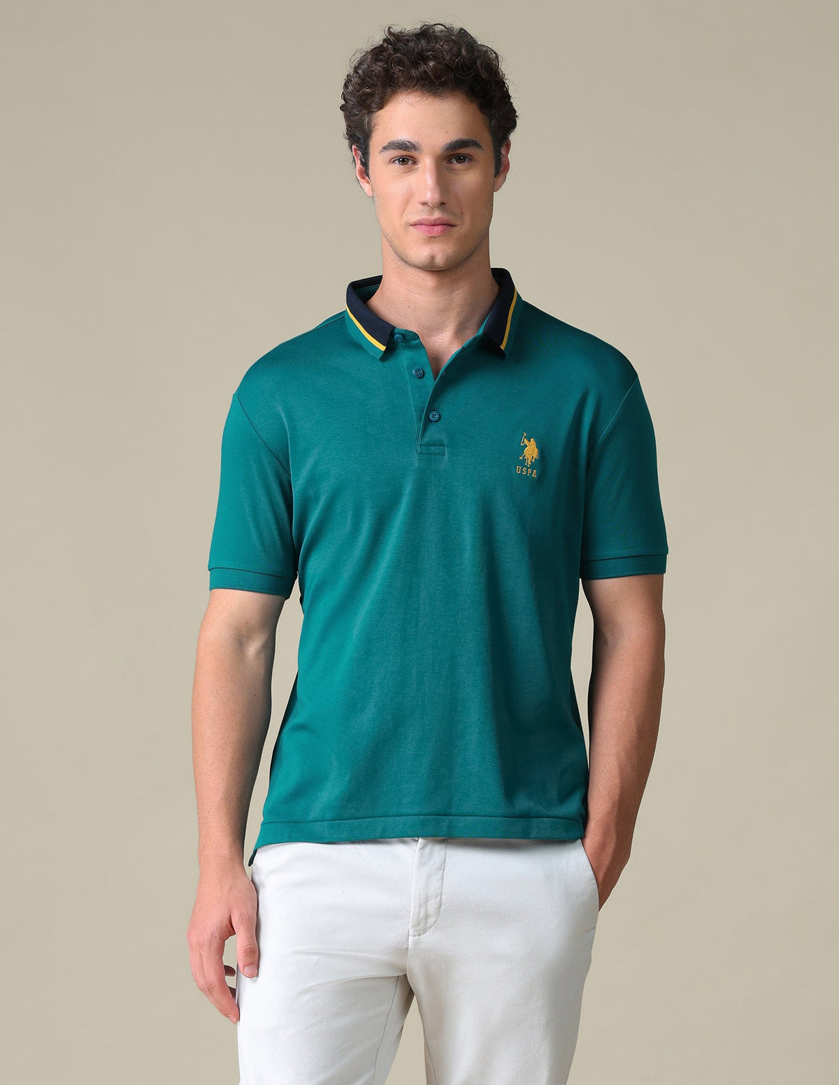 Regular Fit Solid Polo Shirt USP0