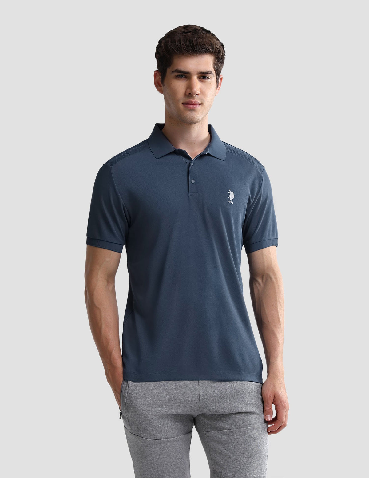 Solid Slim Fit Active Polo Shirt USP0