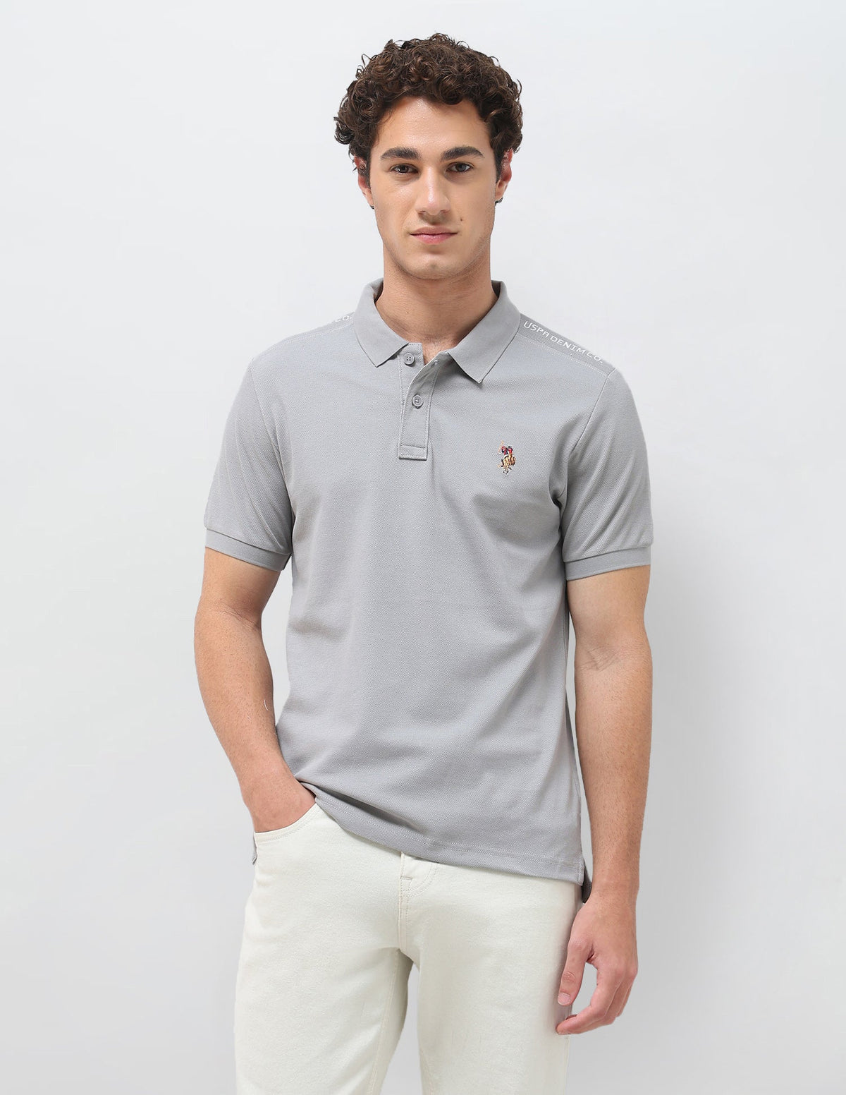 Solid Slim Fit Polo Shirt USP0