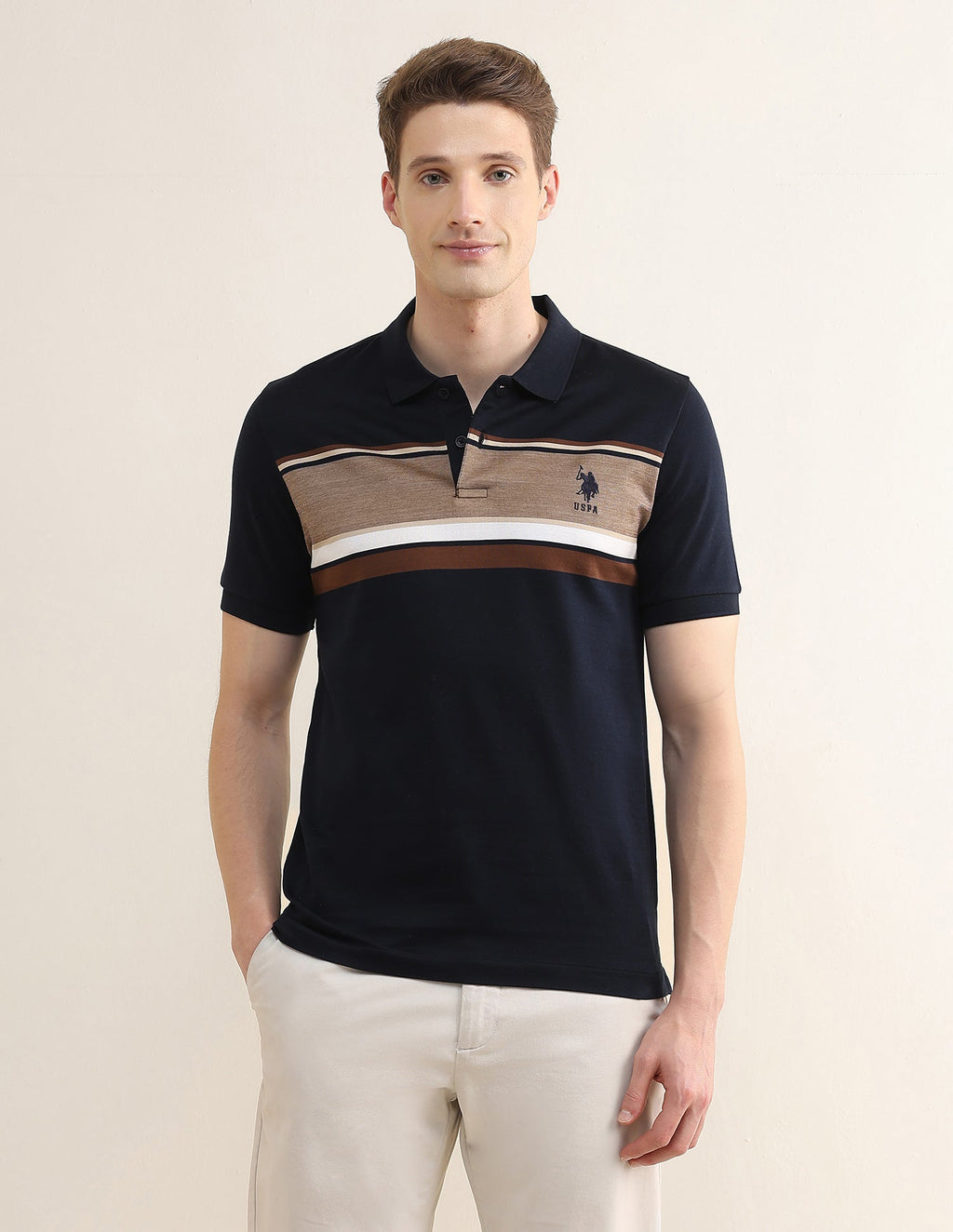 Colourblocked Slim Fit Polo Shirt USP0