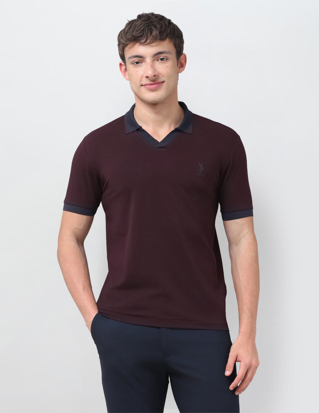 Solid Slim Fit Polo Shirt USP0
