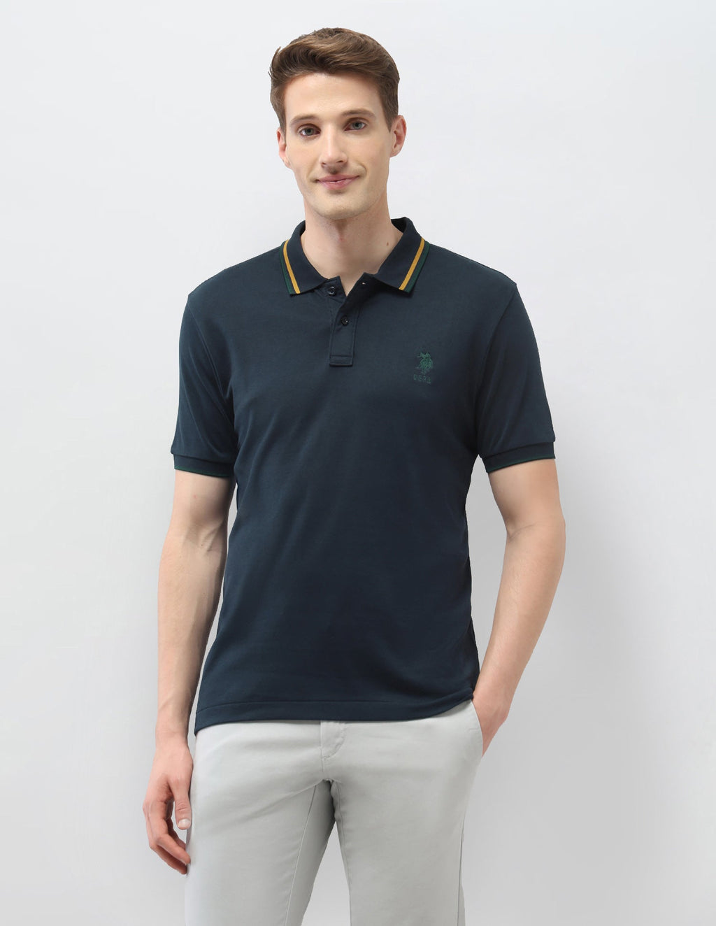 Solid Slim Fit Polo Shirt USP0