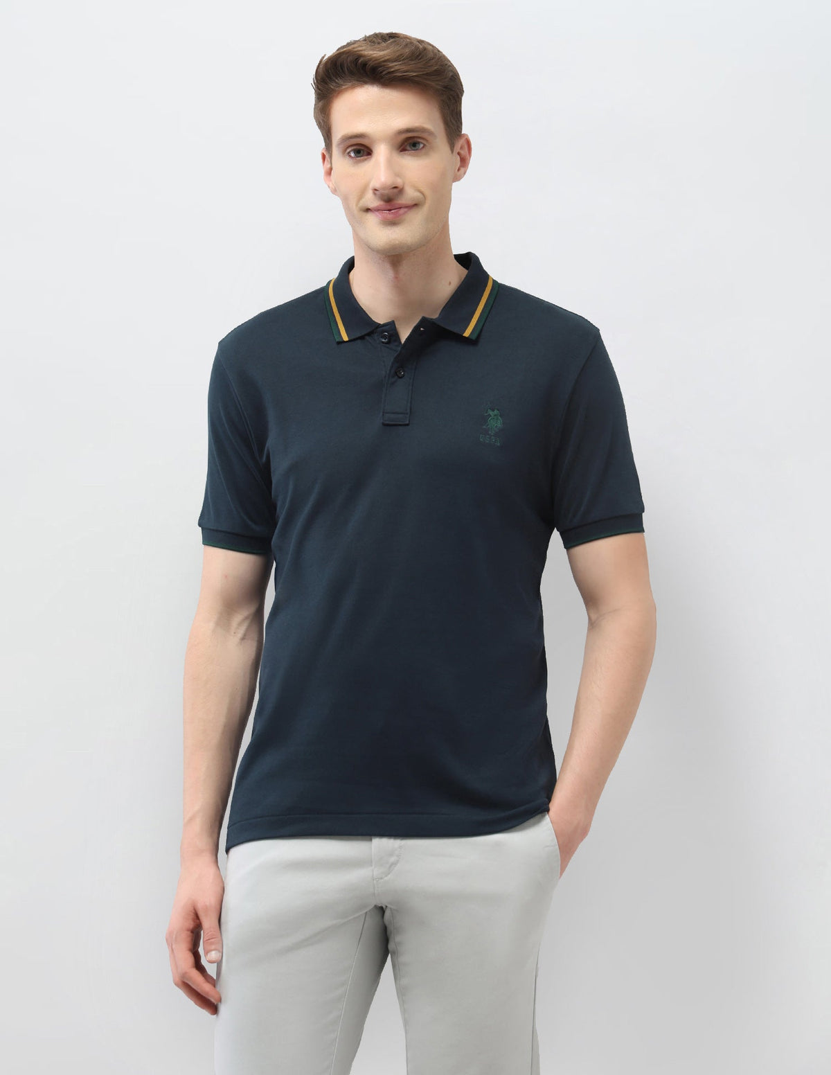 Solid Slim Fit Polo Shirt USP0