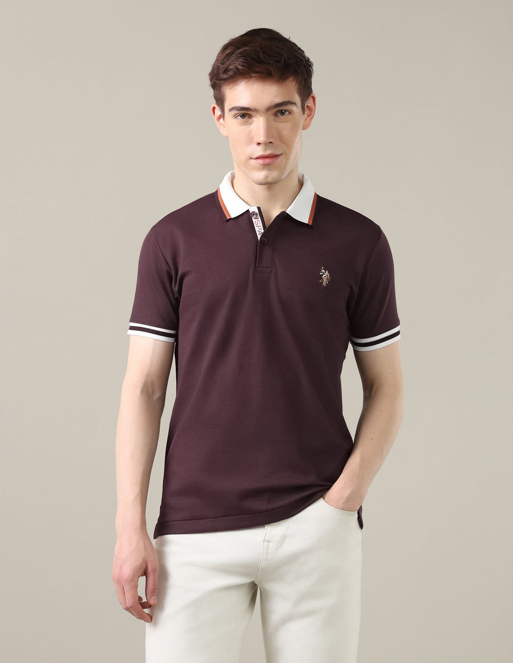 Solid Slim Fit Polo Shirt USP0