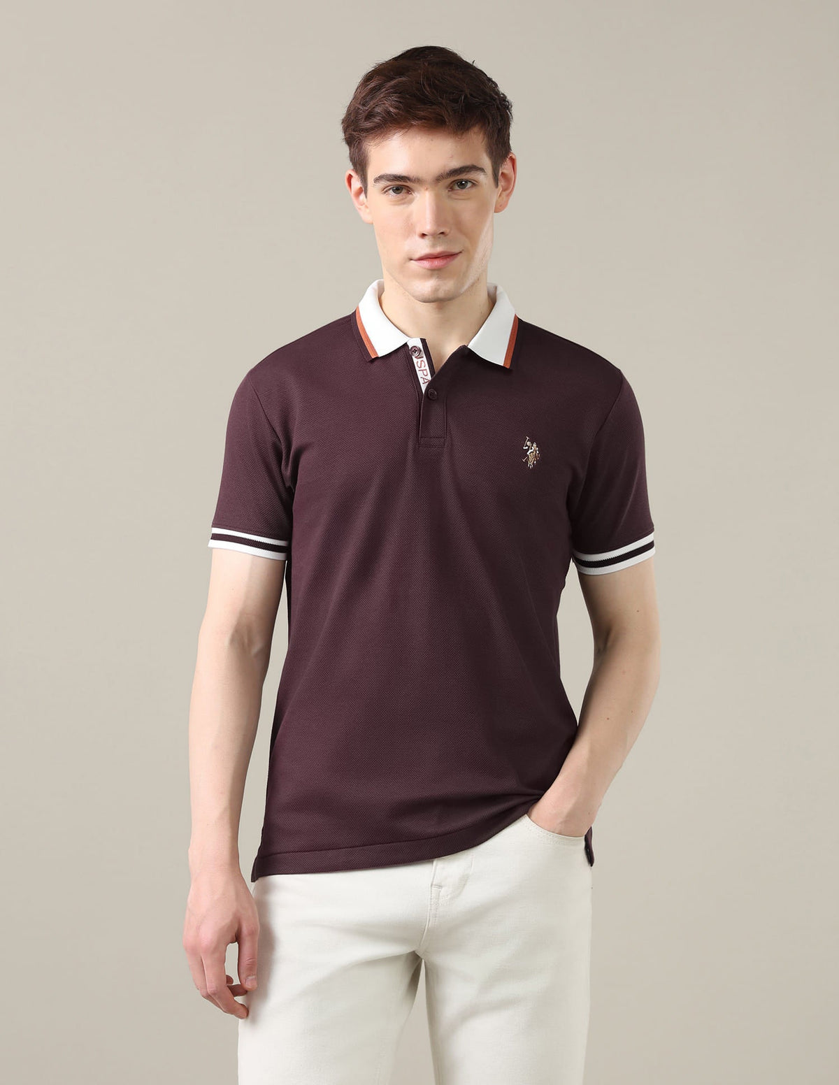 Solid Slim Fit Polo Shirt USP0
